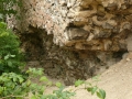 Falazathiány a belső várfal külső részén az udvarnál (részlet)